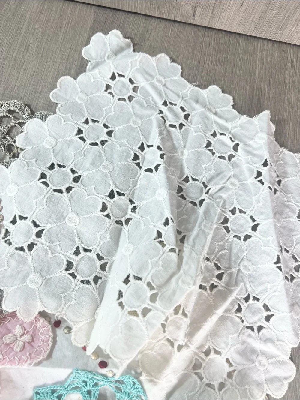 Lot of Vintage Doilies lace crochet embroidered stitched